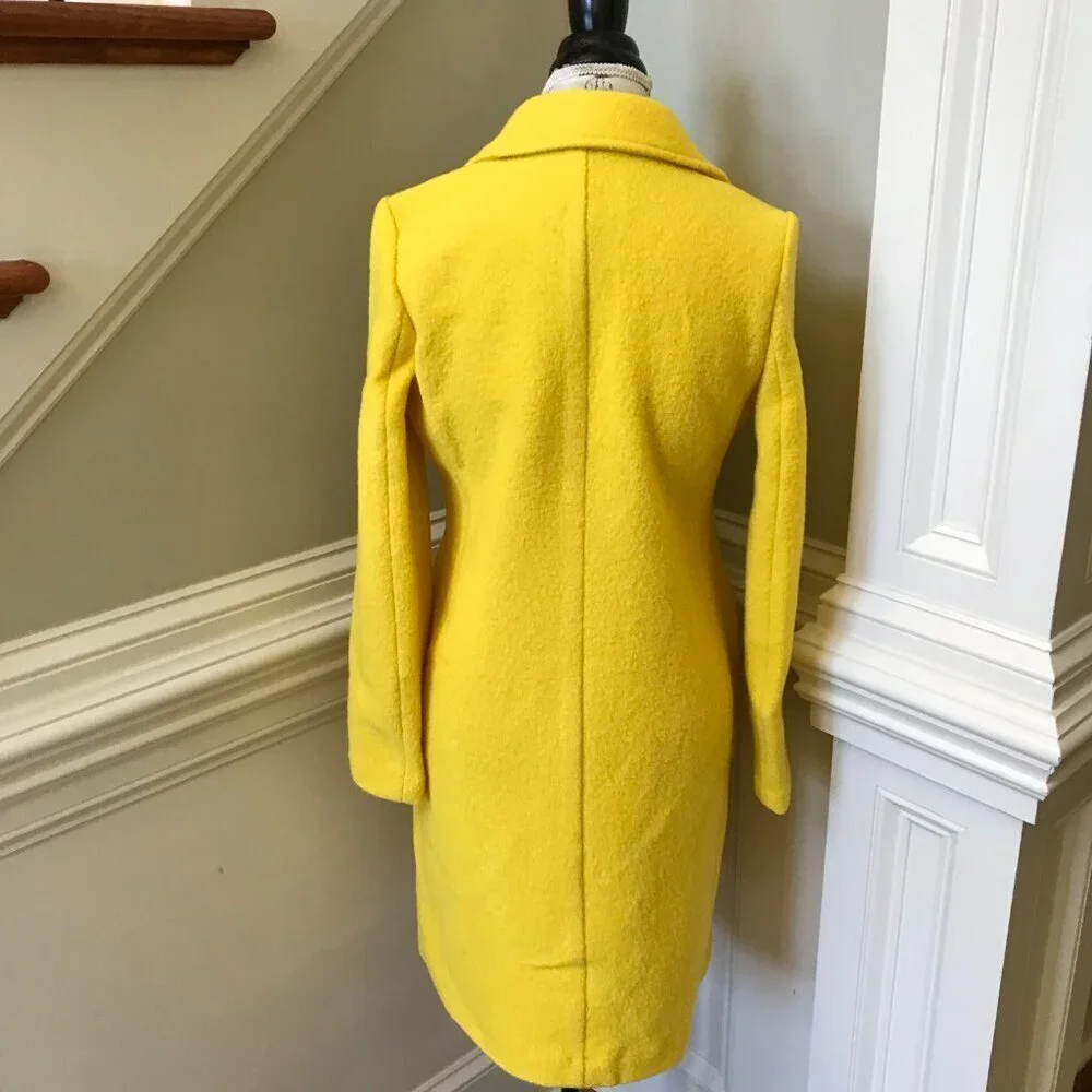 NWT JCrew Daphne Topcoat Coat Womens 0 Yellow Boiled Wool BT996 Jacket NEW